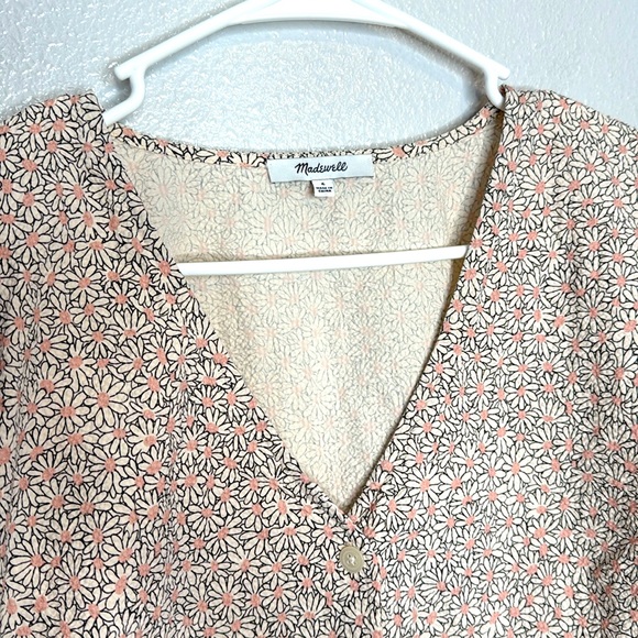 MADEWELL Florentine Peplum Top In Daisy Patch Size 6 - Picture 4 of 6